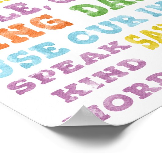 プレイルームルールポスターレインボーウォーター色 ポスター (角)