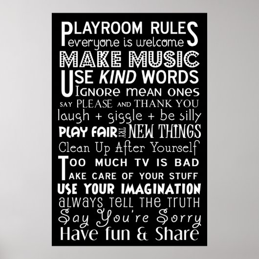 プレイルームルール地下鉄アートポスター ポスター (正面)