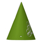 プレインアボカドグリーンハッピーバースデー パーティーハット (左)