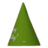 プレインアボカドグリーンハッピーバースデー パーティーハット (右)