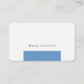 プレインエレガントブルーグレーホワイトミニマルデザイン 名刺 (正面)
