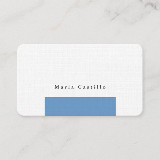 プレインエレガントブルーグレーホワイトミニマルデザイン 名刺 (正面)