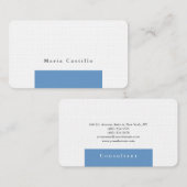 プレインエレガントブルーグレーホワイトミニマルデザイン 名刺 (正面/裏面)