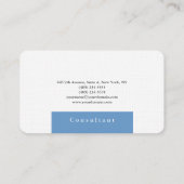 プレインエレガントブルーグレーホワイトミニマルデザイン 名刺 (裏面)