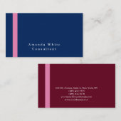 プレインエレガントブルーピンクプロフェッショナルモダン 名刺 (正面/裏面)