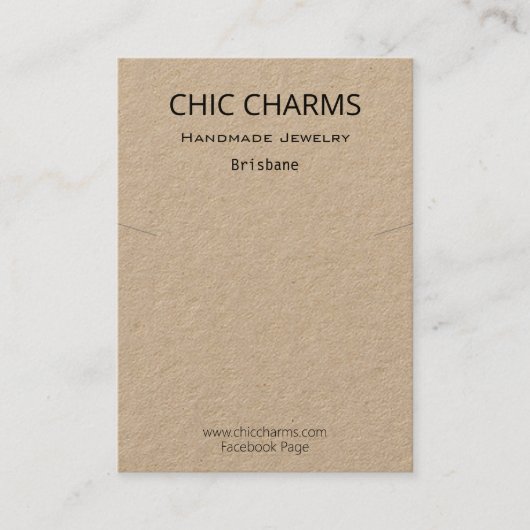 プレインクラフトネックレスチャームペンダントホルダーディスプレイ 名刺 (正面)