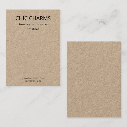 プレインクラフトネックレスチャームペンダントホルダーディスプレイ 名刺 (正面/裏面)