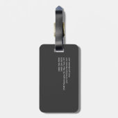 プレイングレー白黒モノグラムイニシャル モダン ラゲッジタグ (裏面縦)