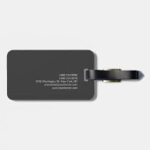 プレイングレー白黒モノグラムイニシャル モダン ラゲッジタグ (裏面横)