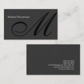 プレイングレー白黒モノグラム名刺 名刺 (正面/裏面)