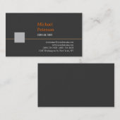 プレインシルバーグレイストライプオレンジ名刺 名刺 (正面/裏面)