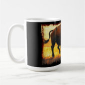 プレインズバッファロー走 – アメリカのバッファローのアートワーク コーヒーマグカップ (左)
