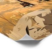 プレインズ陛下:ヴィンテージバイソンイラストレーション ポスター (角)