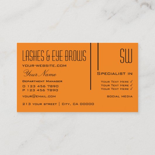 プレインタイガーオレンジシックとイニシャルプロフェッショナル 名刺 (裏面)