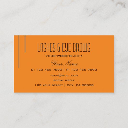 プレインタイガーオレンジシンプルのモダンプロフェッショナル 名刺 (裏面)