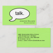 プレイントーク心理療法士モダン名刺 名刺 (正面/裏面)