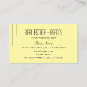 プレインパステルイエローモダンシンプルプロフェッショナル 名刺 (裏面)