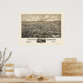 プレインビルCTパノラママップ – 1878 ポスター (キッチン)