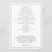 プレインフラットホワイト結婚式 プログラムテンプレート プログラム (裏面)