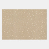 プレインブラウン紙とクリスマスデザイン ラッピングペーパーシート (正面)