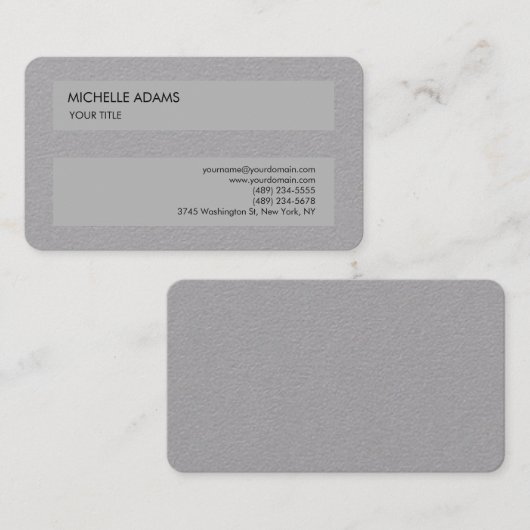 プレインプレミアムグレイシンプルプロフェッショナルモダン 名刺 (正面/裏面)