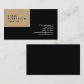 プレインベージュブラックモダンクリエイティブ名刺 名刺 (正面/裏面)