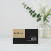 プレインベージュブラックモダンクリエイティブ名刺 名刺 (スタンド正面)