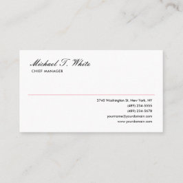 プレインホワイトミニマモダンリストプロフェッショナル 名刺