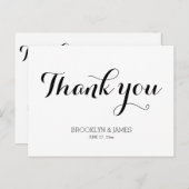 プレインホワイト結婚の感謝はがき ポストカード (正面/裏面)