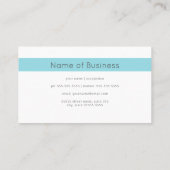 プレインホワシンプルイトストライプアクアミニマル連絡 名刺 (裏面)