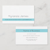 プレインホワシンプルイトストライプアクアミニマル連絡 名刺 (正面/裏面)