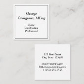 プレインホーム建築プロフェッショナルプロファイルカード スクエア名刺 (正面/裏面)