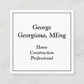 プレインホーム建築プロフェッショナルプロファイルカード スクエア名刺 (正面)