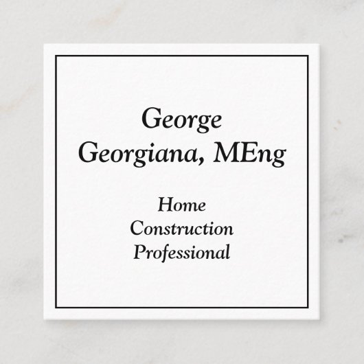 プレインホーム建築プロフェッショナルプロファイルカード スクエア名刺 (正面)