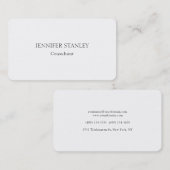 プレインミニマリストホワイトプロフェッショナル エレガント 名刺 (正面/裏面)