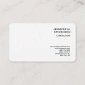 プレインミニマルシンプルリストホワイトクリーンシンプルリネン 名刺 (正面)