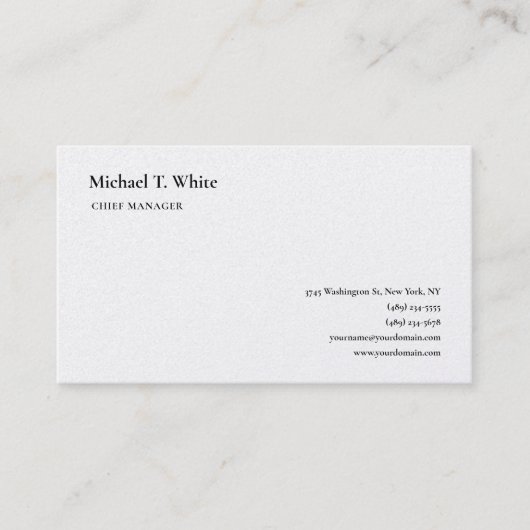 プレインミニマルプロフェッショナルクラシカルパール 名刺 (正面)