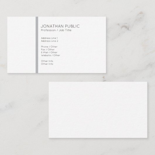 プレインミニマルプロフェッショナルグモダンレーホワイト 名刺 (正面/裏面)