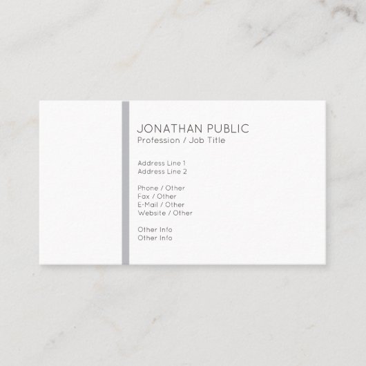 プレインミニマルプロフェッショナルグモダンレーホワイト 名刺 (正面)