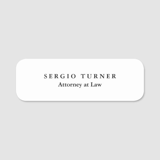 プレインミニマルプロフェッショナル弁護士 名札 (正面)