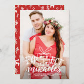 プレインミラクルズレタリングホリデイ妊娠 案内状 (正面/裏面)