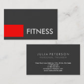 プレインレッドグレーフィットネストレーナースポーツ名刺 名刺 (正面/裏面)