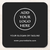 プレインロゴ事業会社企業のプロフェッショナル スクエアペーパーコースター (正面)