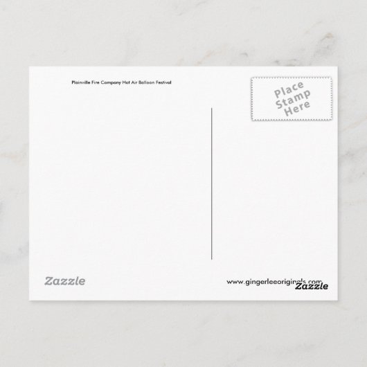 プレインヴィルファイアカンパニーホットエアバルーンフェスティバル ポストカード (裏面)