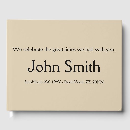 プレイン&ベーシックBeige葬儀ゲストブック ゲストブック (正面)