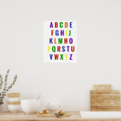 プレイ部屋 レター アルファベット 明るい プライマリーレインボー ポスター (キッチン)