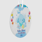 プレガンシークリスマス装飾男の赤ちゃん象 オーナメント (正面)