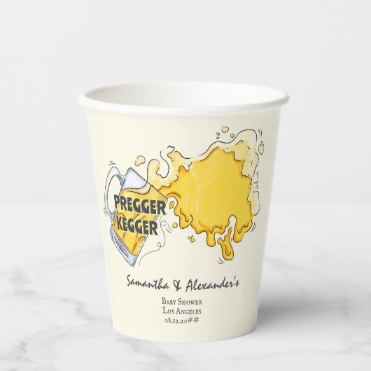 プレガーケガービール水カラー共同EDベビーシャワー 紙コップ (正面)