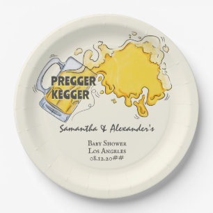 プレガーケガー水カラービール共同EDベビーシャワー ペーパープレート