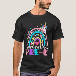 プレキンダーガーデンの最初の日ユニコーン新学期おめでとう Tシャツ